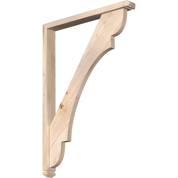 Ekena Millwork Olympic Arts and Crafts Smooth Bracket w/ Offset Brace, Douglas Fir, 3 1/2"W x 30"D x 42"H BKT0402X30X42OLY03SDF - main